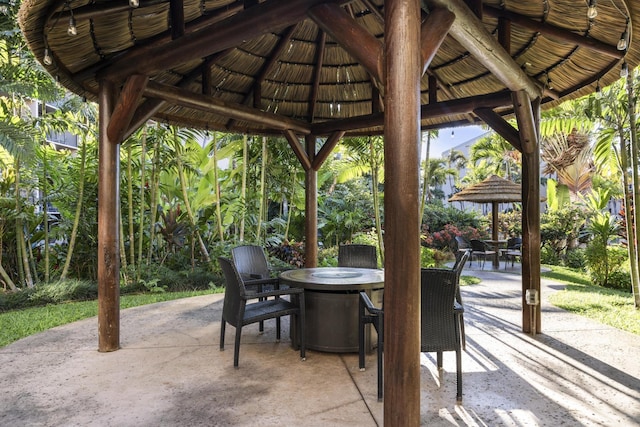 view of patio / terrace with a gazebo