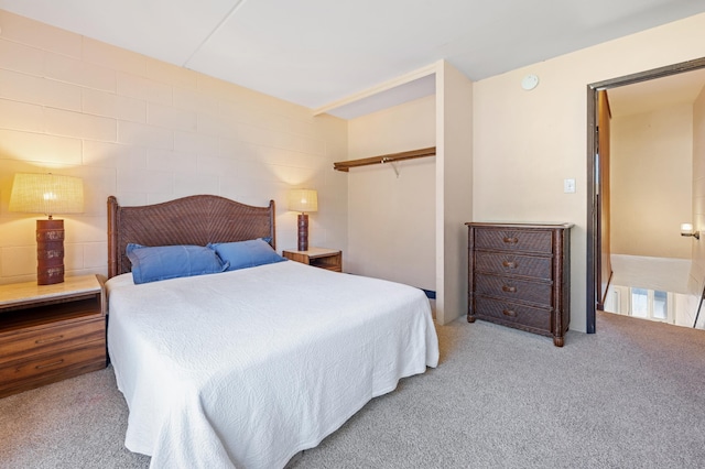 carpeted bedroom featuring a closet