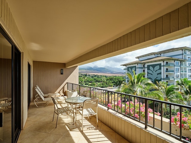 balcony with a mountain view