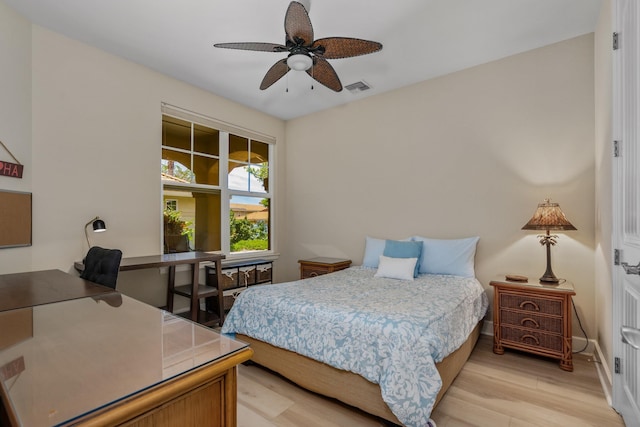 1387 Hihimanu St Unit 16, Kihei, HI 96753 - bedroom featuring ceiling fan and light hardwood / wood-style flooring