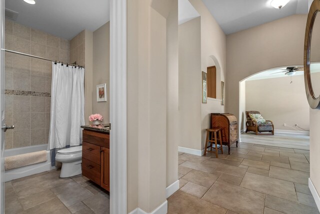 1387 Hihimanu St Unit 16, Kihei, HI 96753 - bathroom with ceiling fan, vanity, and toilet