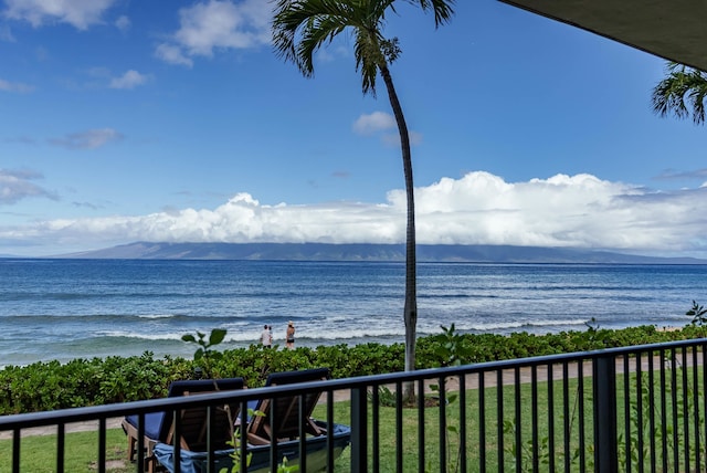 property view of water featuring a mountain view