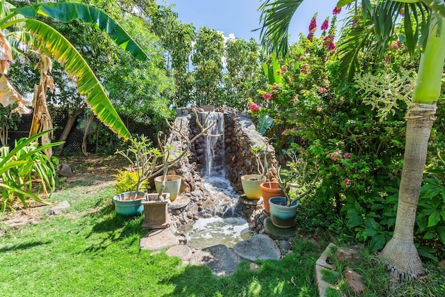 view of yard with fence