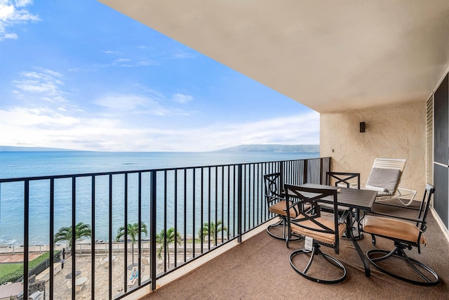 balcony with a water view