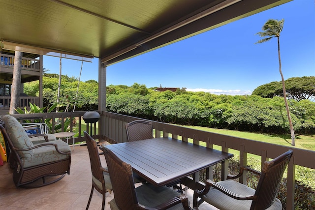 view of patio / terrace featuring a balcony