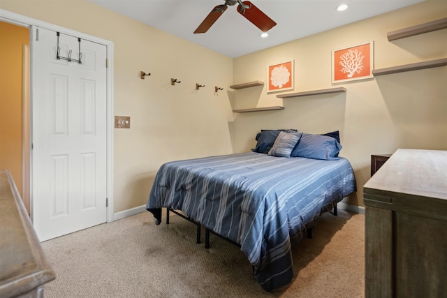 473 Kalalau Pl, Kihei, HI 96753 - carpeted bedroom with baseboards, recessed lighting, and ceiling fan