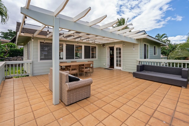 473 Kalalau Pl, Kihei, HI 96753 - wooden terrace featuring a pergola, outdoor dining space, and a patio