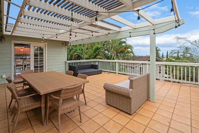 473 Kalalau Pl, Kihei, HI 96753 - view of patio / terrace featuring a pergola, outdoor lounge area, a wooden deck, and outdoor dining area