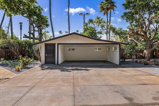 view of garage