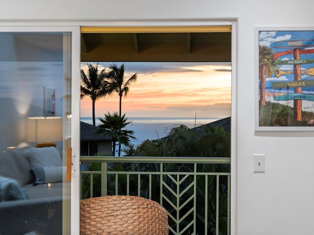 3950 Kalai Waa St Unit C202, Kihei, HI 96753 - balcony at dusk featuring a water view