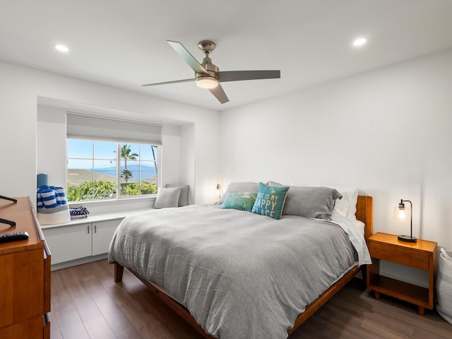 3950 Kalai Waa St Unit C202, Kihei, HI 96753 - bedroom with wood finished floors, recessed lighting, and a ceiling fan