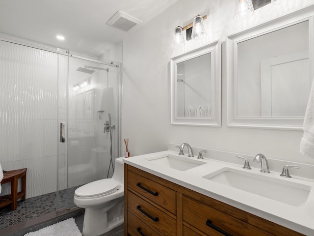 3950 Kalai Waa St Unit C202, Kihei, HI 96753 - full bath featuring a shower stall, double vanity, and recessed lighting