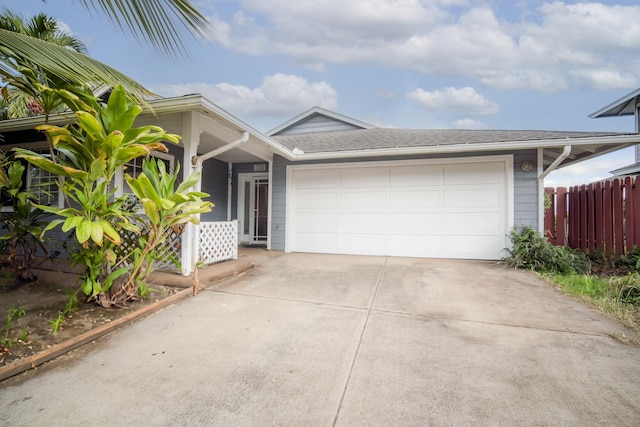 view of front of house with a garage