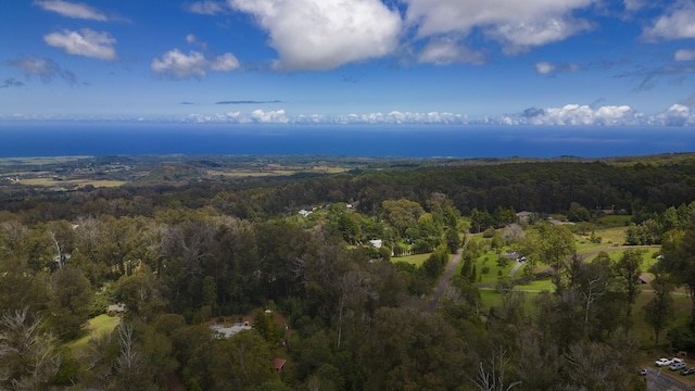 aerial view featuring a view of trees