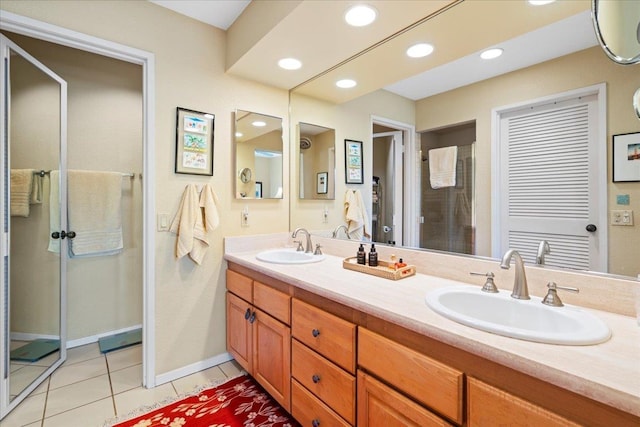 bathroom featuring vanity and tile patterned floors