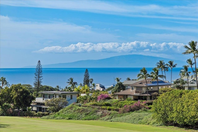 property view of mountains featuring a water view