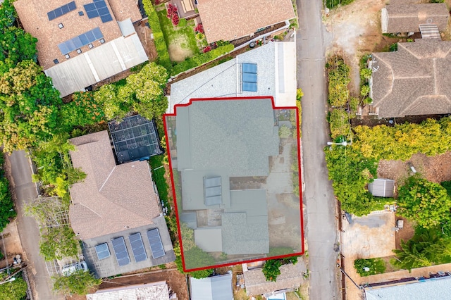 2120 Onaona St, Wailuku, HI 96793 - aerial perspective of suburban area with property parcel outlined