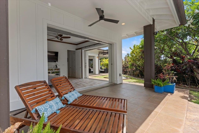 view of patio / terrace with ceiling fan