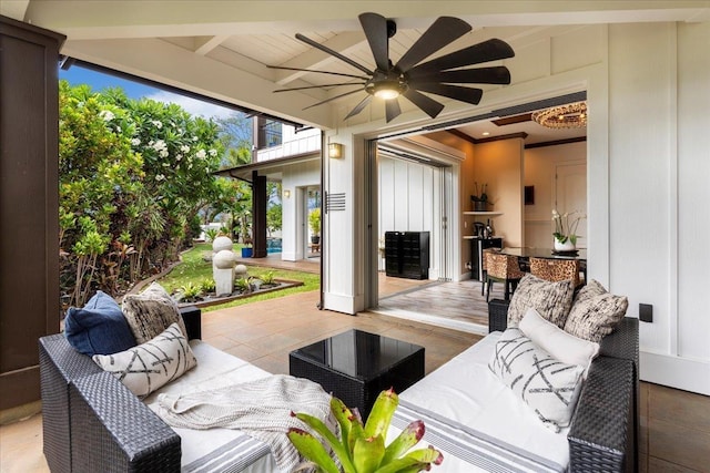 view of patio / terrace with an outdoor living space