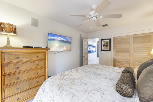 160 Pualei Dr Unit 160-4, Lahaina, HI 96761 - bedroom with a closet and a ceiling fan