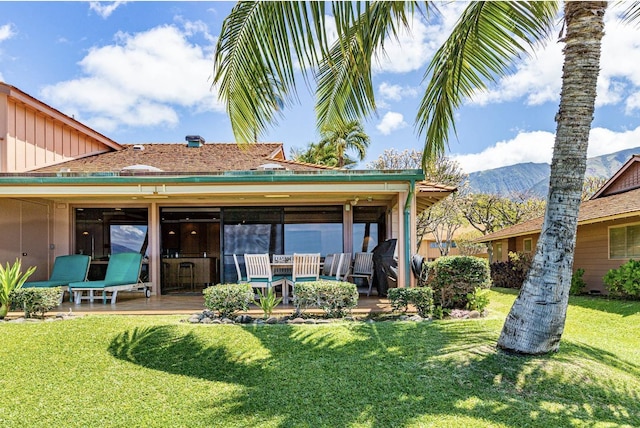 160 Pualei Dr Unit 160-4, Lahaina, HI 96761 - rear view of property with a yard and a mountain view
