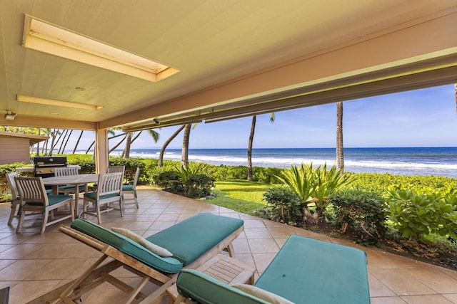 160 Pualei Dr Unit 160-4, Lahaina, HI 96761 - view of patio / terrace featuring view of water and beach and outdoor dining area