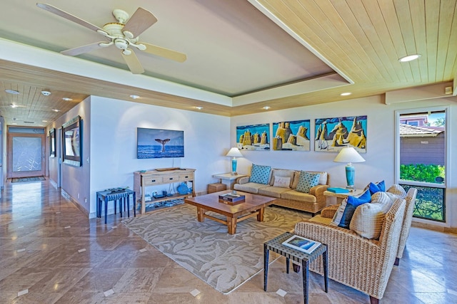 160 Pualei Dr Unit 160-4, Lahaina, HI 96761 - living area featuring recessed lighting, ceiling fan, and baseboards