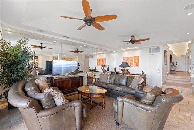 4850 Makena Alanui Rd Unit F-108, Kihei, HI 96753 - living area featuring recessed lighting, visible vents, and stone tile floors