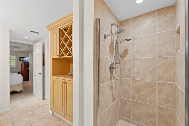 4850 Makena Alanui Rd Unit F-108, Kihei, HI 96753 - bathroom featuring ensuite bathroom, a shower stall, visible vents, and recessed lighting