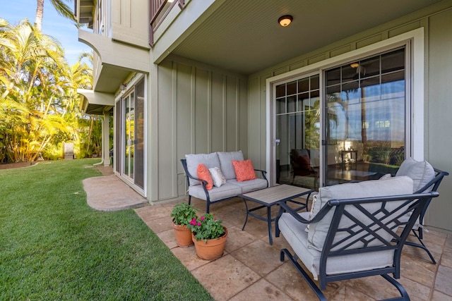 view of patio with outdoor lounge area