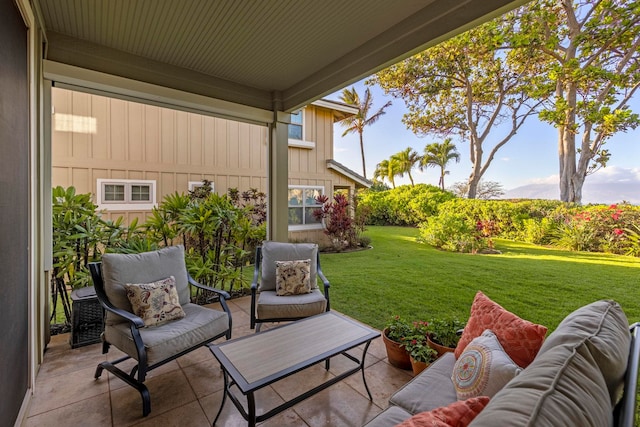 view of patio featuring outdoor lounge area