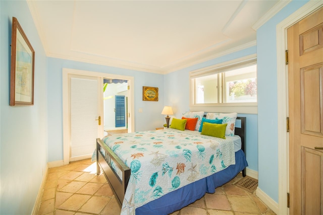 bedroom featuring ornamental molding