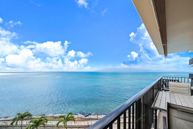 balcony with a water view