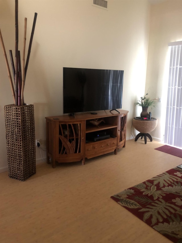 living room featuring hardwood / wood-style flooring