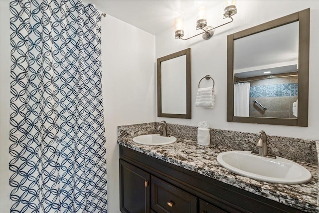 2387 S Kihei Rd Unit C108, Kihei, HI 96753 - full bathroom featuring double vanity and a shower with curtain