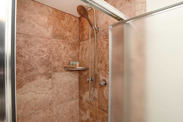 interior details with an enclosed shower