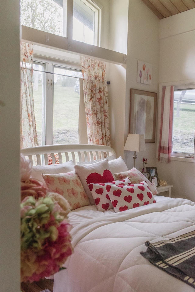 bedroom with multiple windows