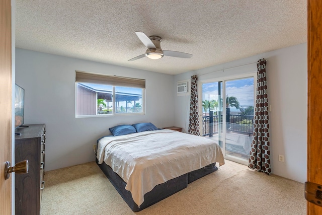 885 Haunani Pl, Wailuku, HI 96793 - bedroom with carpet floors, access to outside, multiple windows, and a wall mounted air conditioner