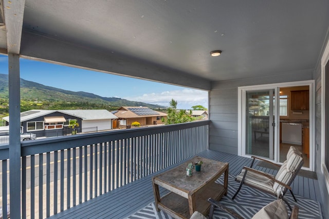 885 Haunani Pl, Wailuku, HI 96793 - wooden terrace featuring a mountain view