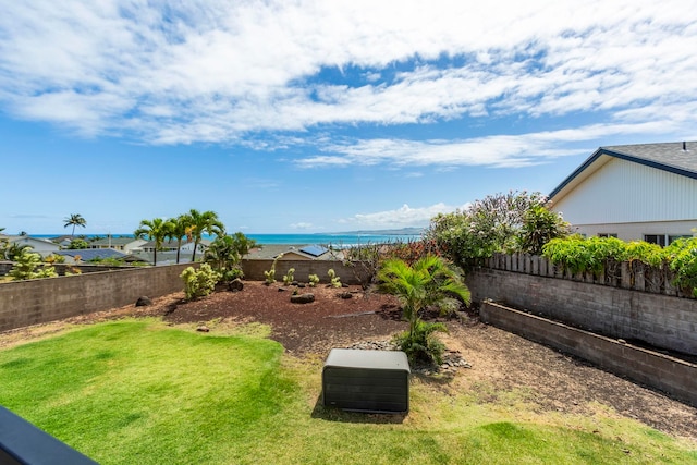 885 Haunani Pl, Wailuku, HI 96793 - view of yard featuring a water view and a fenced backyard