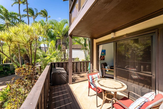 view of patio / terrace with a balcony