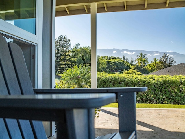 exterior details with a mountain view