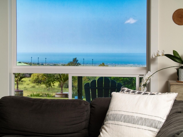 balcony with a water view