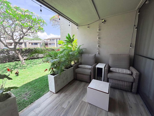 deck with a yard