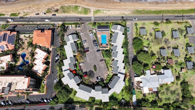 drone / aerial view with a residential view