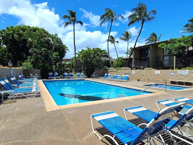 view of pool with a patio area