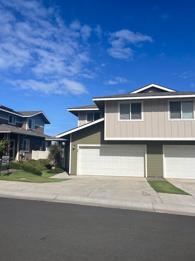 view of front of house with a garage