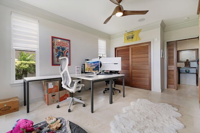 2335 Hihimanu St Unit 117, Kihei, HI 96753 - office space with ceiling fan and ornamental molding