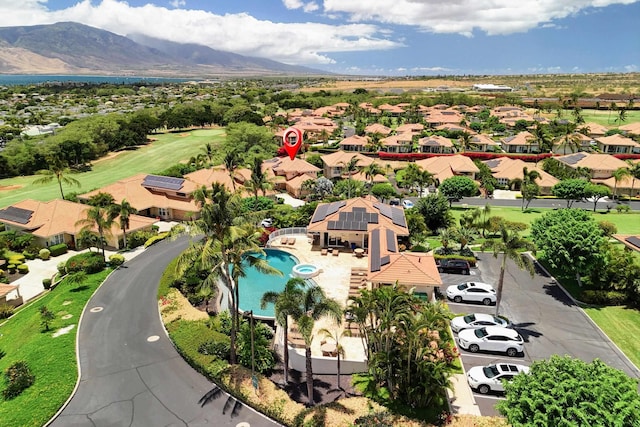 2335 Hihimanu St Unit 117, Kihei, HI 96753 - aerial perspective of suburban area with a mountainous background and a pool area