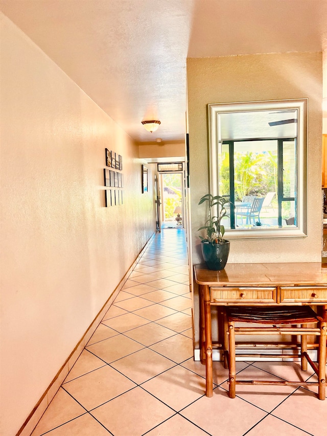 corridor featuring tile flooring